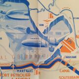 Poster, map of the ports of Marseille