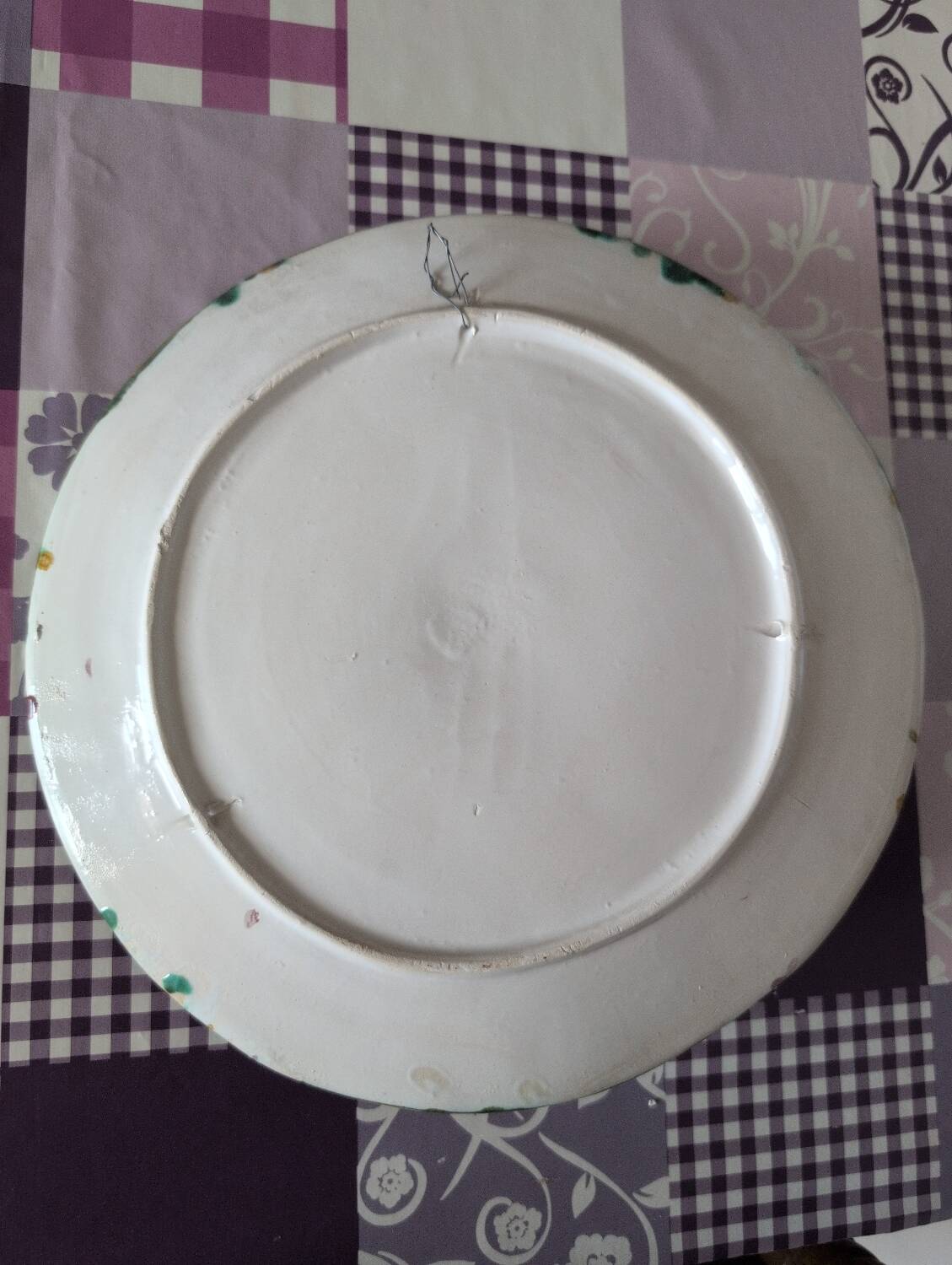 Barbotine earthenware crab plate