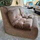 Two-seater velvet armchair with a vintage 70s pattern.