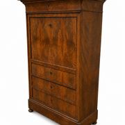 Flamed Mahogany Secretary - Louis-Philippe Period, 19th Century