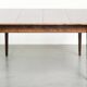 Old square oak dining table from the mid-20th century with 2 drawers