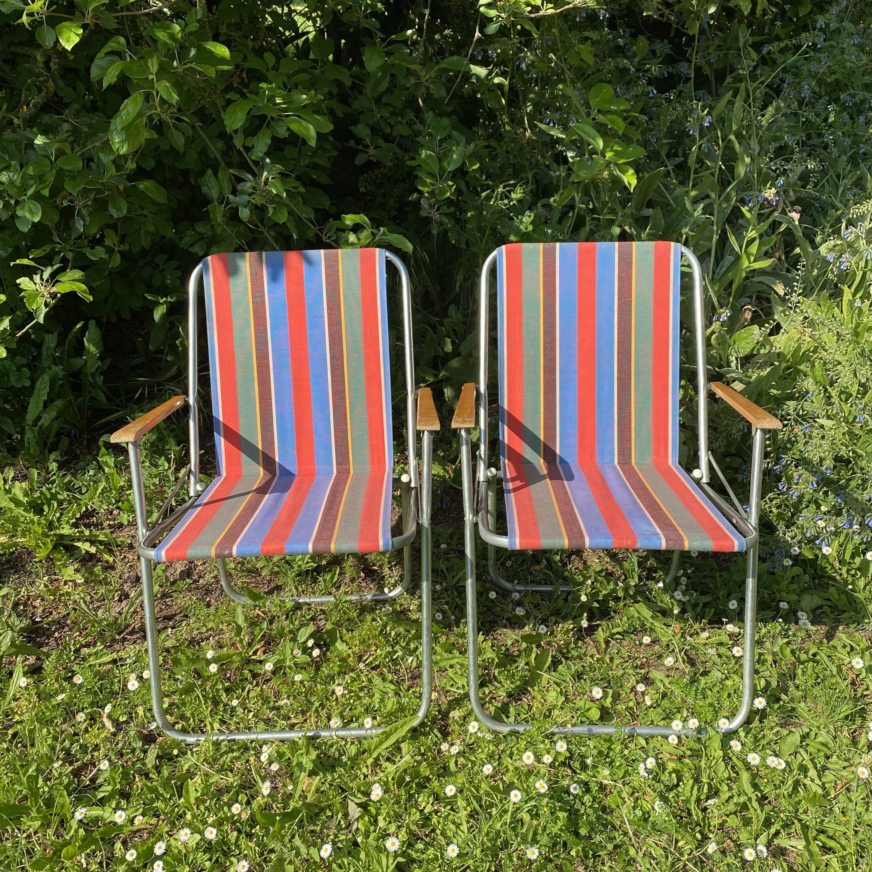 Foldable camping chairs 60s