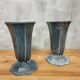 Antique French vases, enamelled cast iron garden vases
