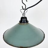Industrial Petrol Enamel Factory Pendant Lamp, 1960s