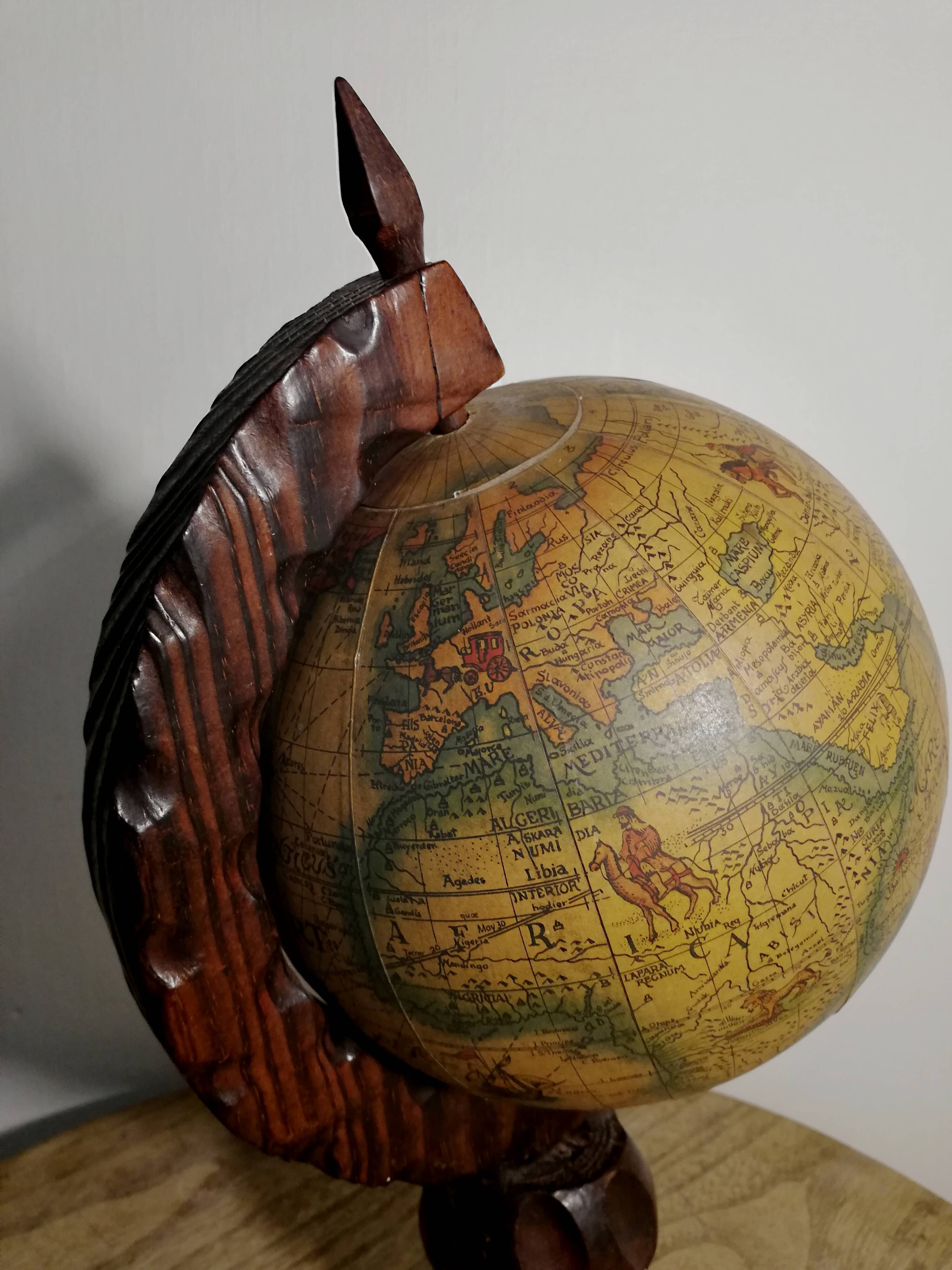 Vintage globe rustic style