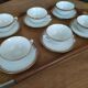6 Pillivuyt pink and gold porcelain coffee cups