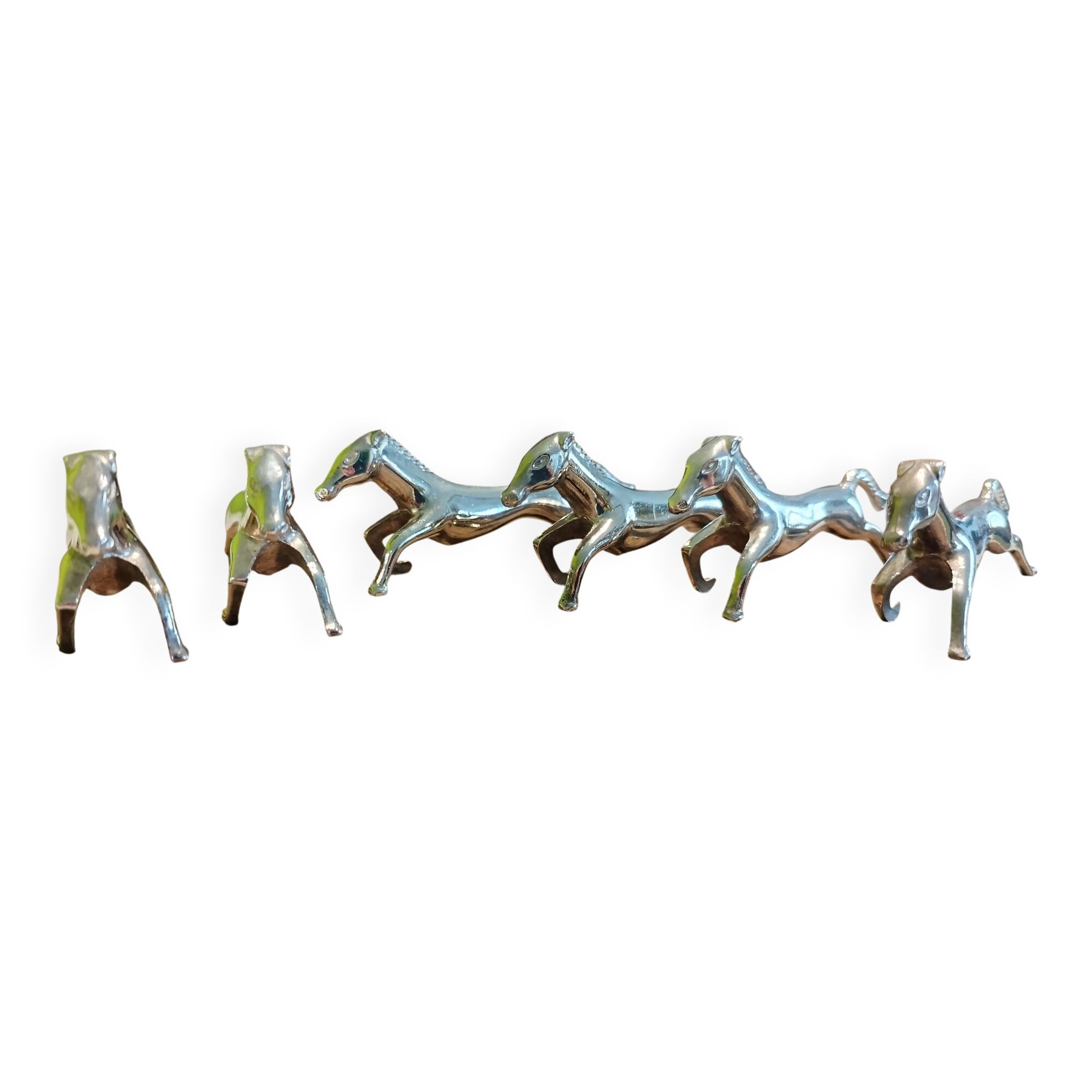 Chrome-plated metal knife holder - Racehorses