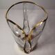 Vintage Engraved Glass & Crystal Pitcher with Duck and Reeds, Gilding
