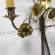 Pair of double flower bouquet sconces in brass 1960