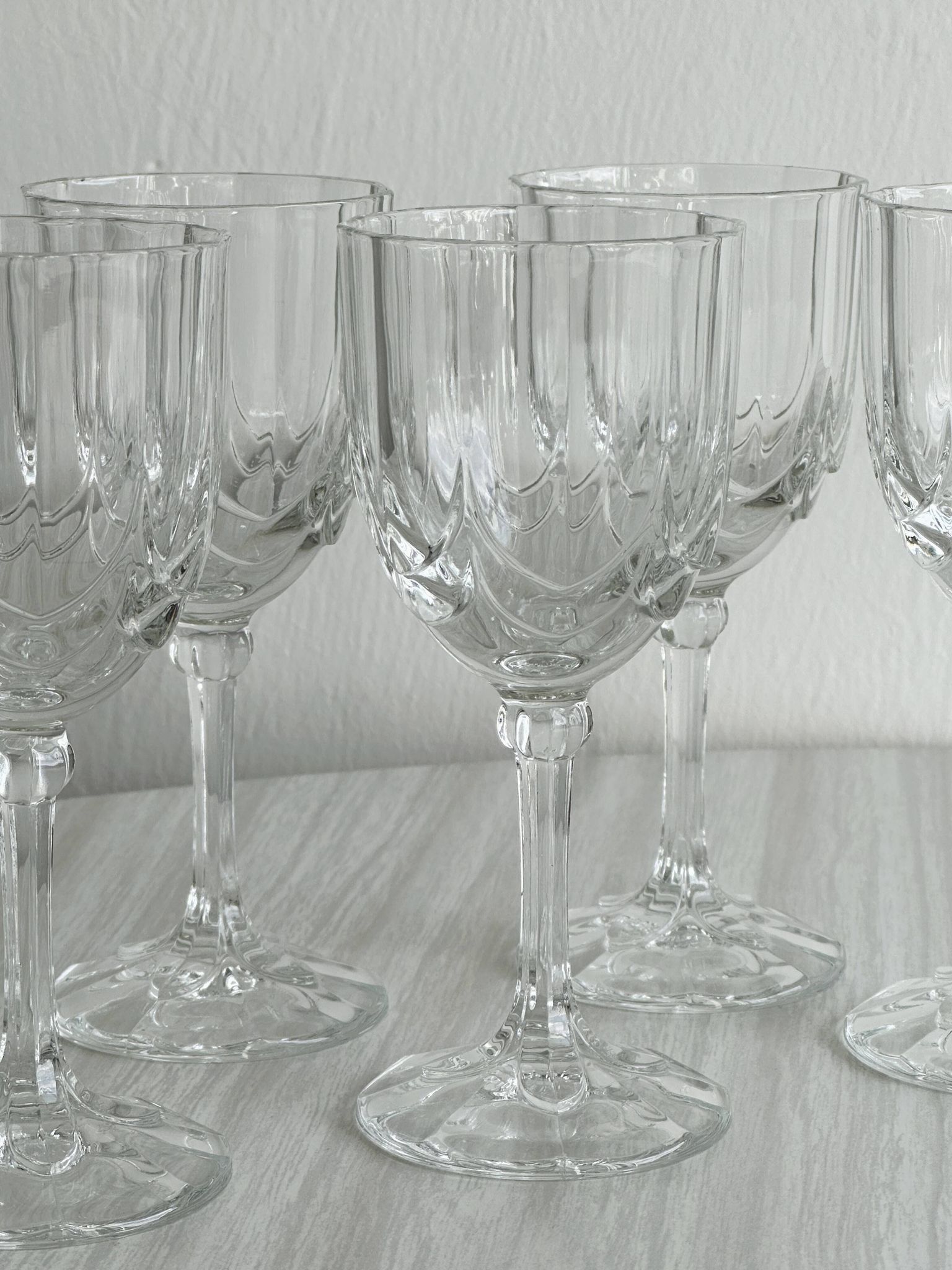 5 Vintage Cut Thick Glass Shot Glasses