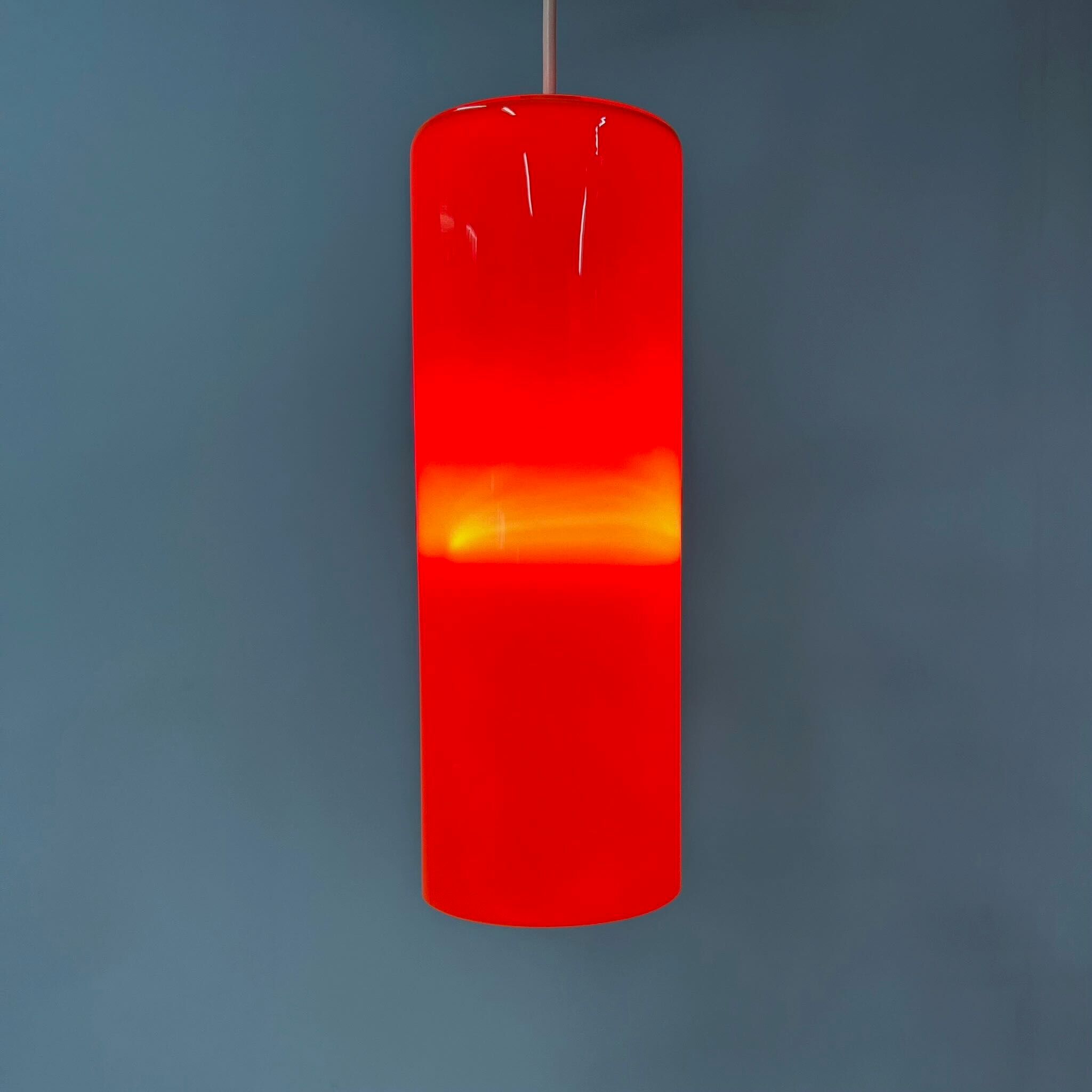 Suspension Murano Venini 486a par Paolo Venini pour Venini & C., 1962, orange
