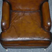 Set of Hand-Dyed Leather Cigar Chairs