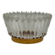 Crown coupe in ribbed glass with a brass base.