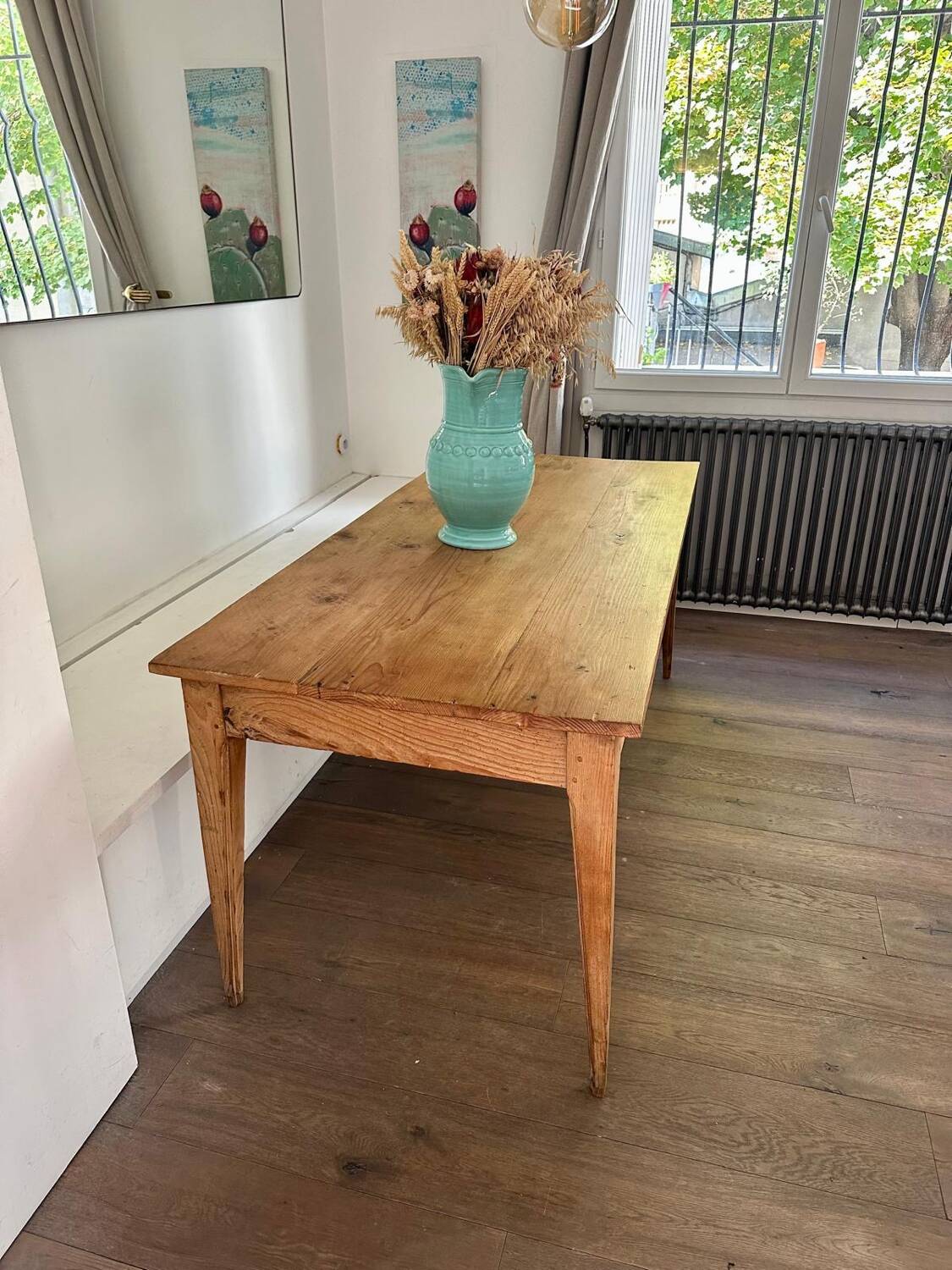 Solid oak farmhouse table