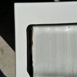 Trio of small rectangular serving dishes white and black Indonesian ceramic 21x16