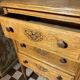 Small Art Deco chest of drawers with 3 drawers in light oak.