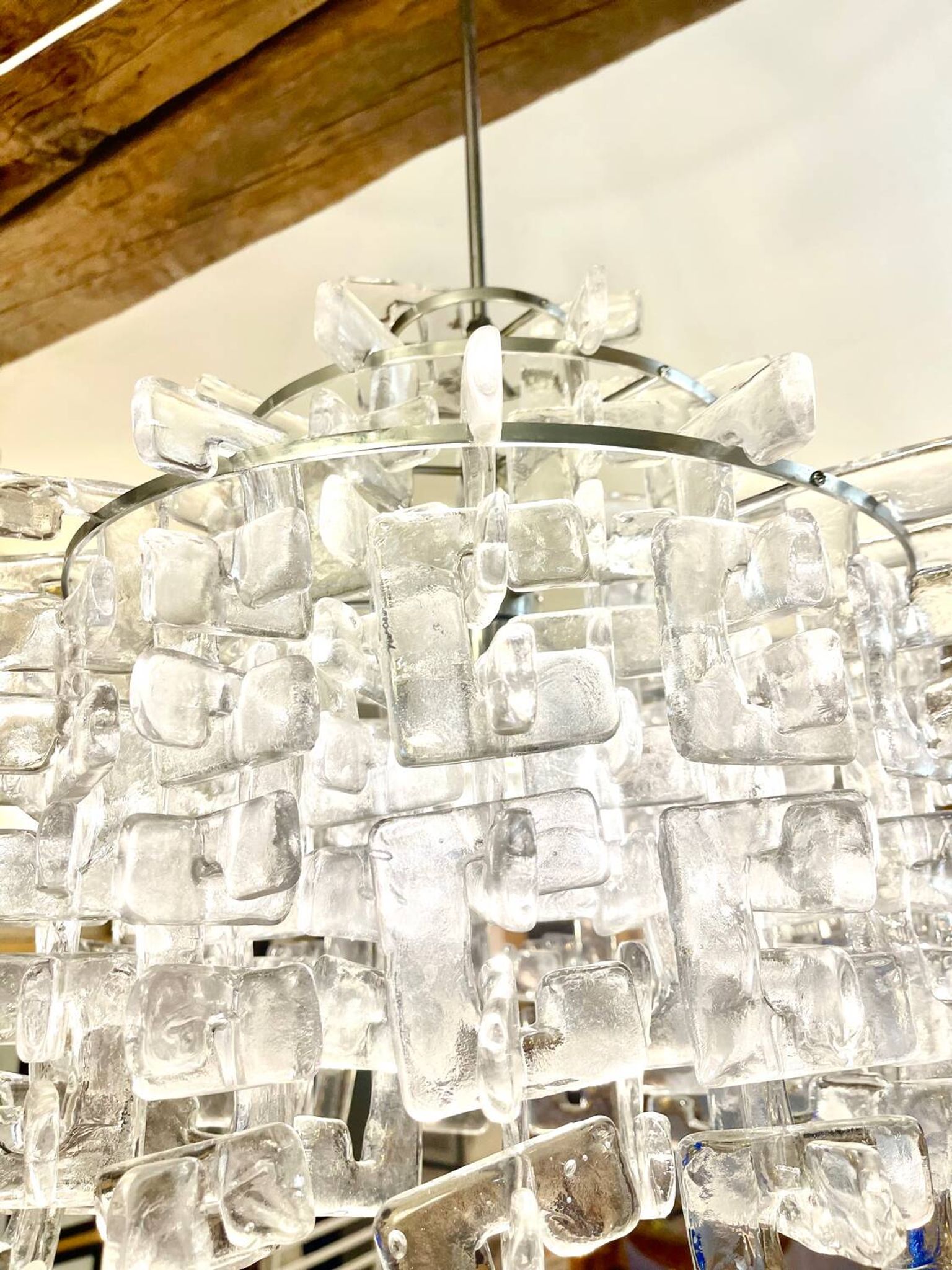 Carlo Nason for Mazzega Murano glass chandelier, Italy 1970.