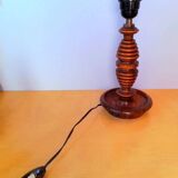 Turned wood lamp