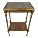 Louis XVI style pedestal table in gilded wood and marble top