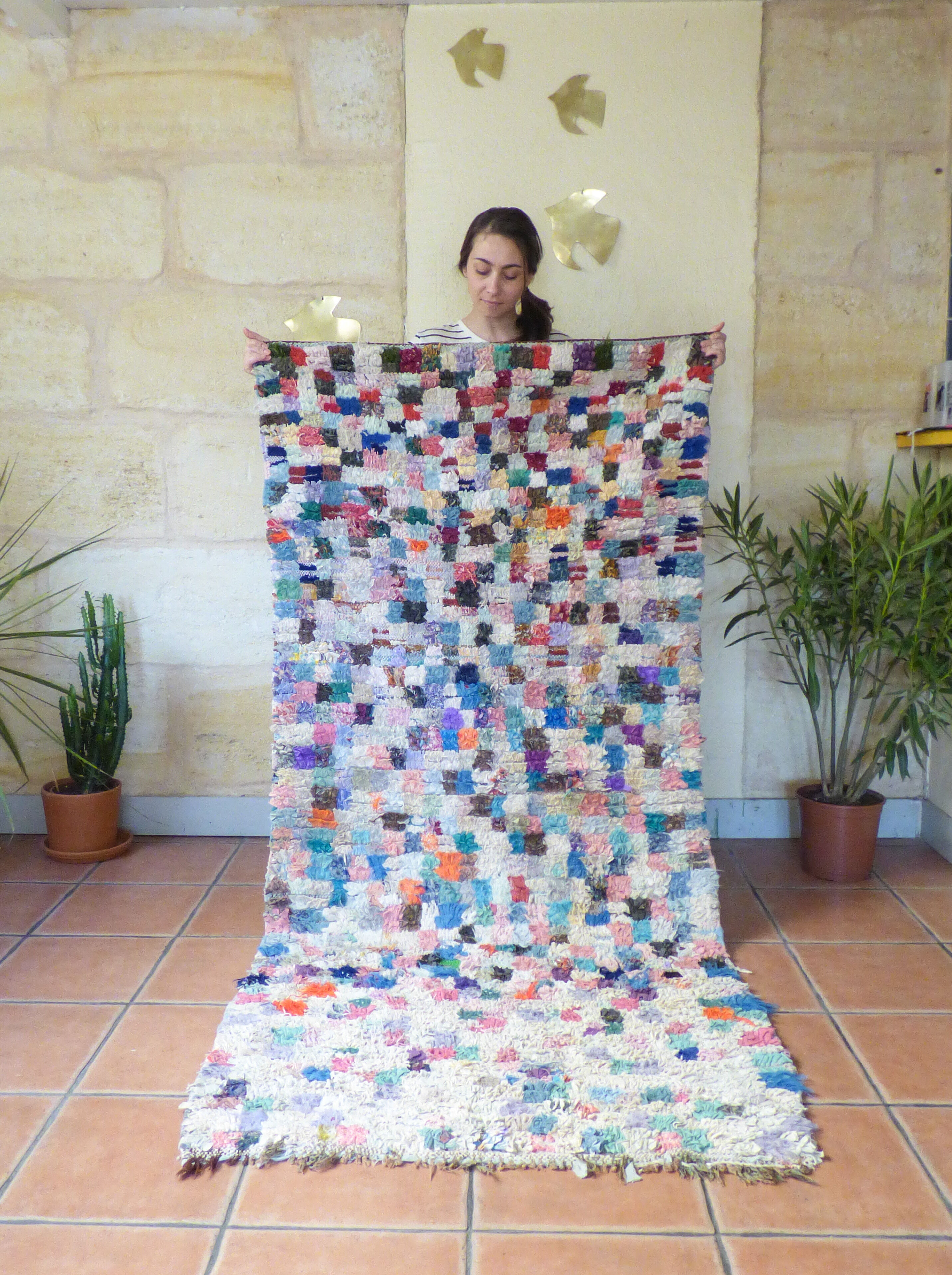 Plaid "corridor" boucherouite rug 100x200cm