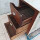 Central island shop counter in marble and oak, Art Deco period.