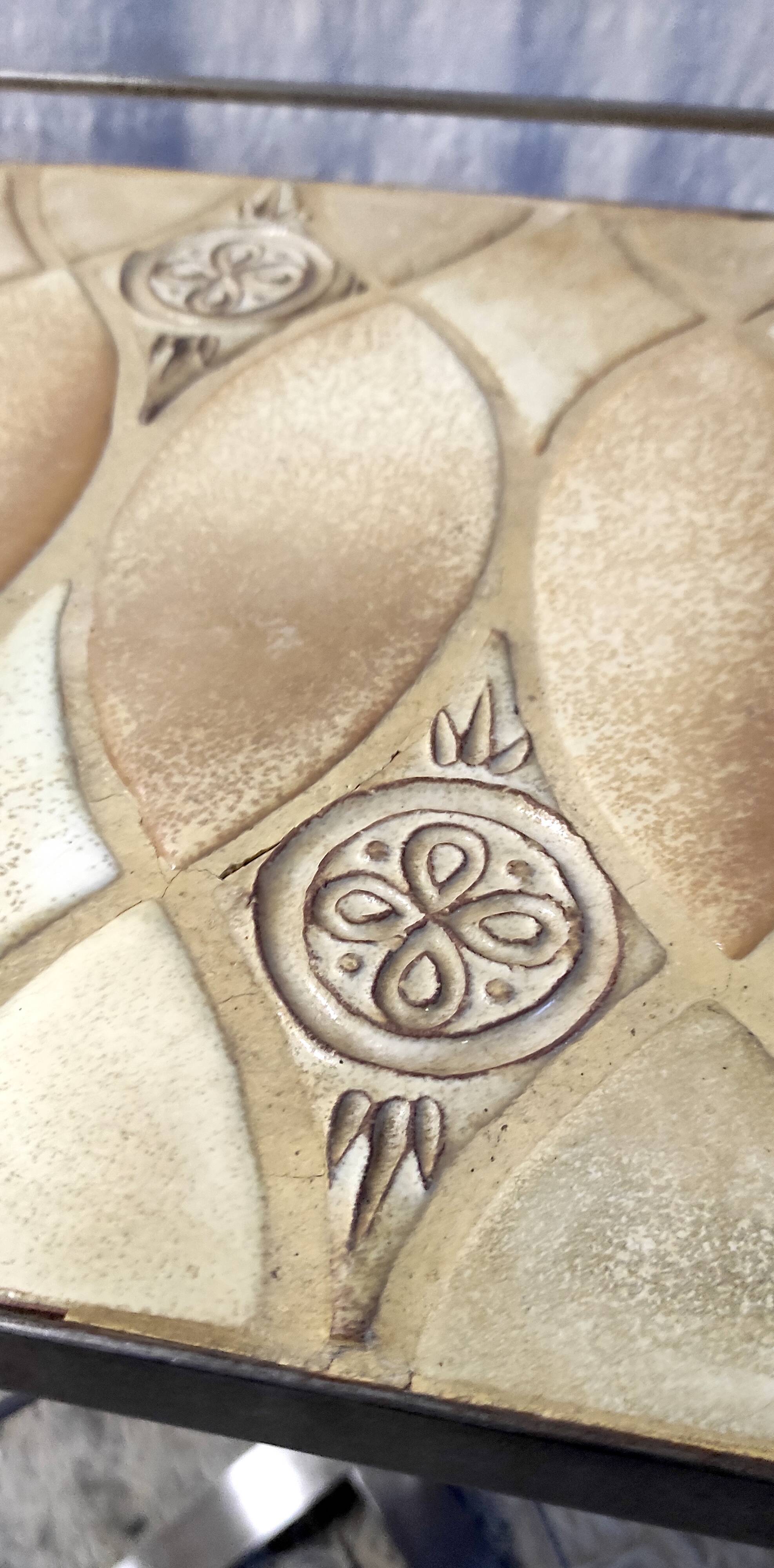 Steel and ceramic side table 70s