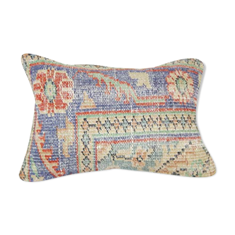 Vintage Distressed Lumbar Pillow Cover, Wool Tribal Cushion Decor 14'' X 20'' (35 x 50 Cm)