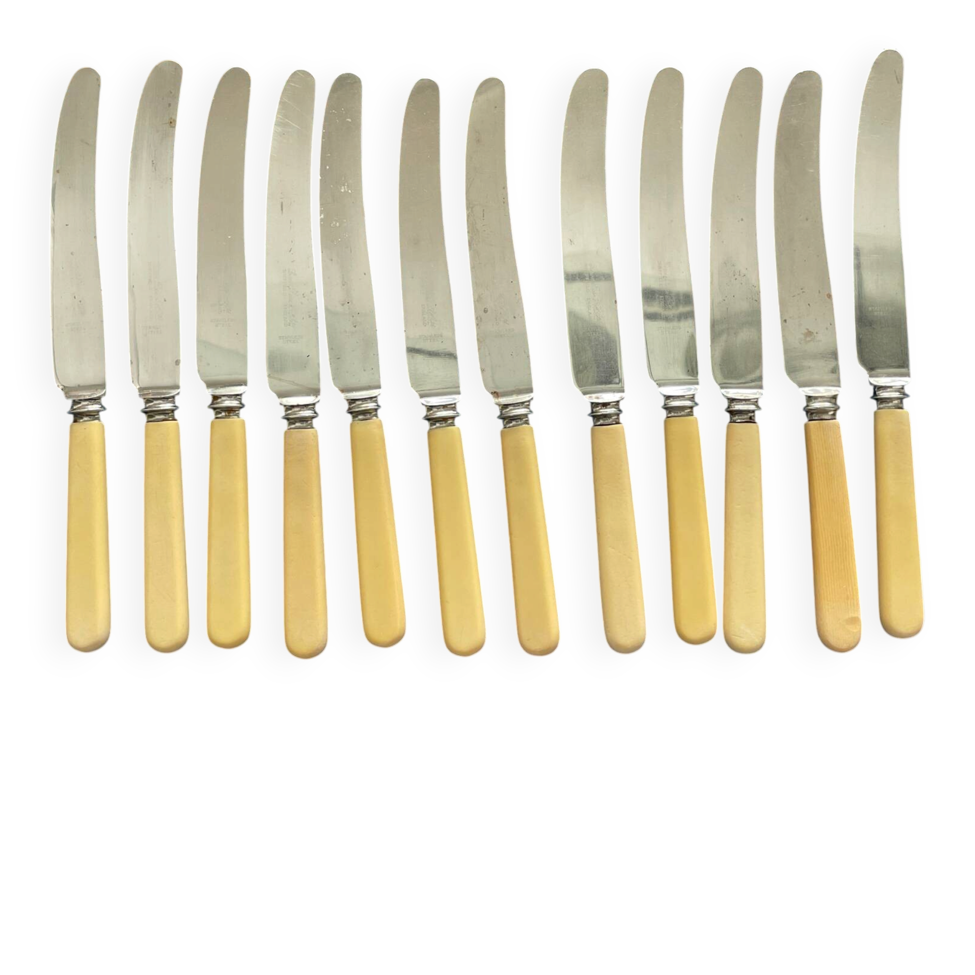 Vintage knife set from Sheffield - Ivory effect handles - 24 pieces