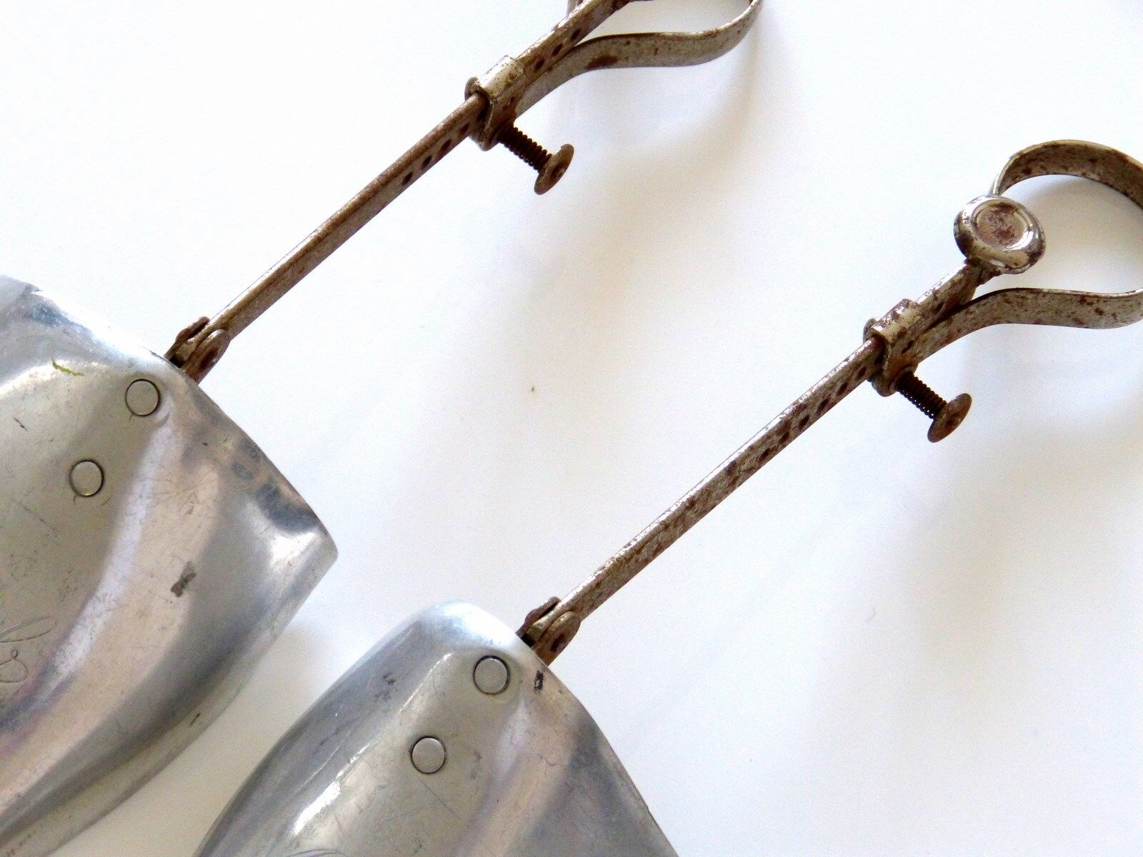 Pair of shoe trees former CLUB brand metal, aluminium.