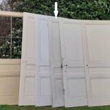 Porte de communication h221xl90cm ancienne panneautée, moulurée, intérieure
