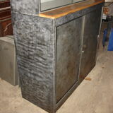 Buffet or Bookcase 2 bodies in polished and varnished steel circa 1960