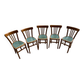 Set of 5 1950s bistro chairs