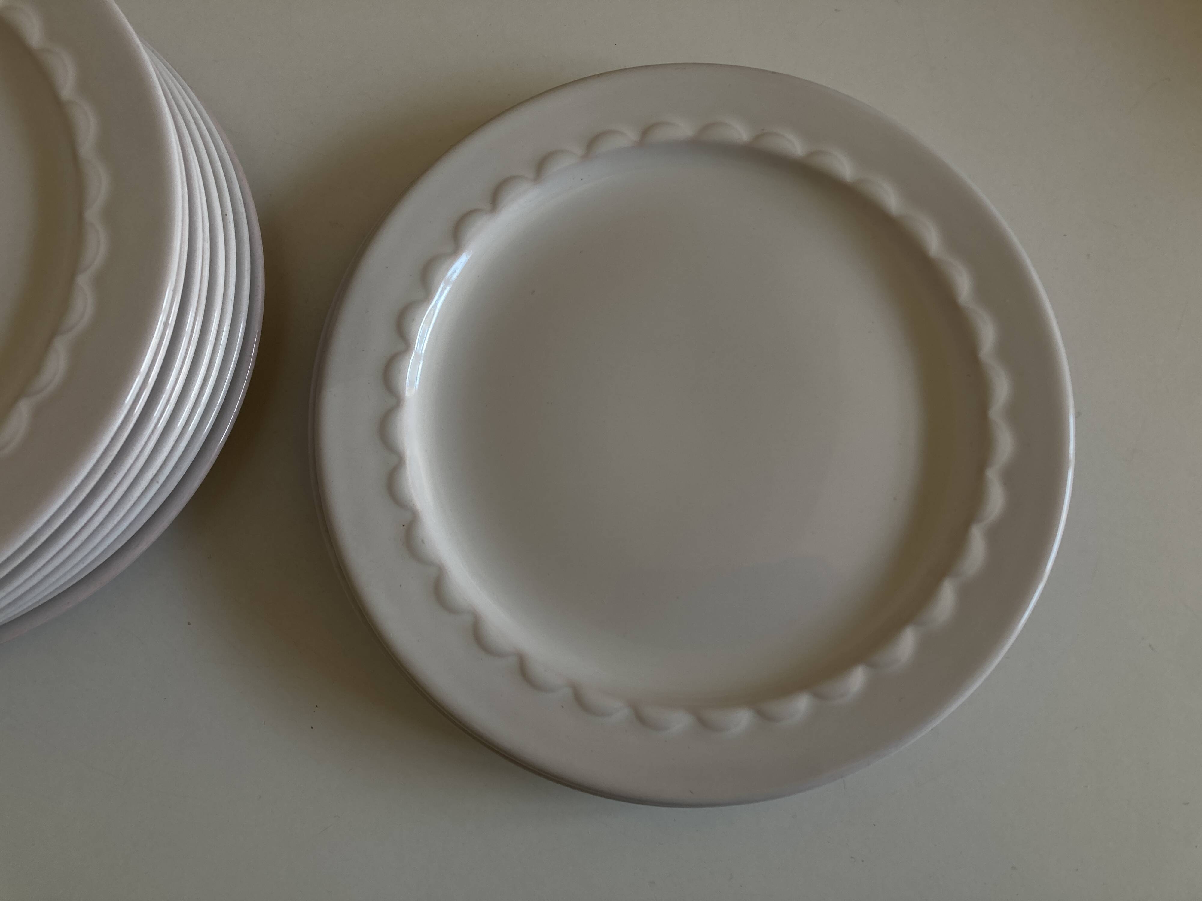 Set of 10 Festons dessert plates by Pierre Motton Gien 1970