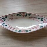 Ravier en céramique ancien, plat à ravier Digoin Sarreguemines, France. Motif floral