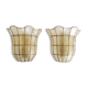 Pair of vintage wall lamps in mother-of-pearl and gilded brass 1970