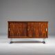 Mid-century wood veneer sideboard with chrome legs, 1960s