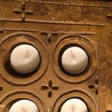 Carved candle holder "Pierre de Jaisalmer"