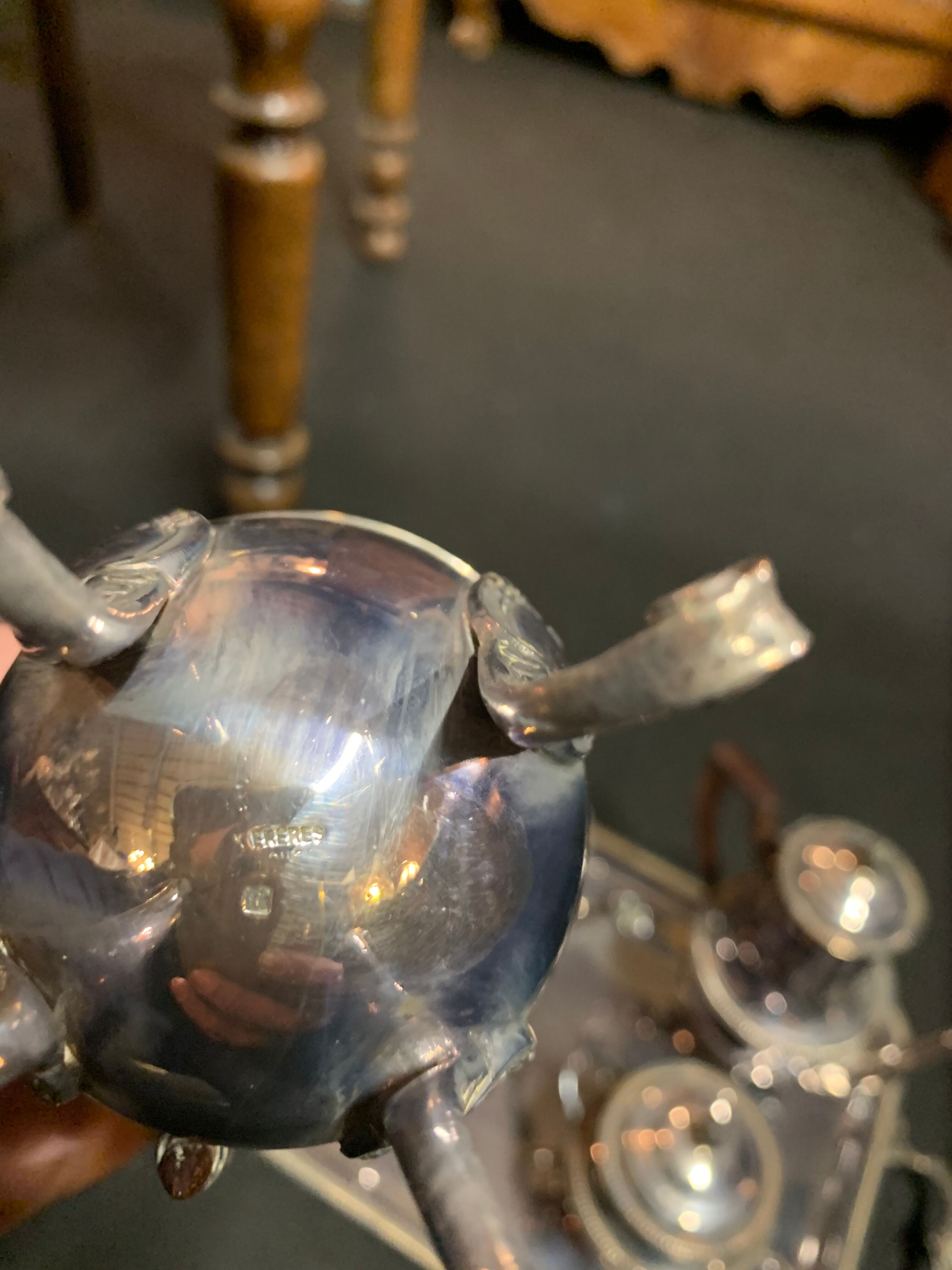 Silver metal tea service