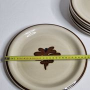 Ensemble de 4 assiettes vintage en grès émaillé décor abstrait "Thomas Germany", 26 cm