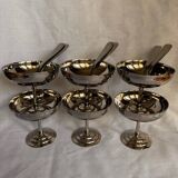 6 coupes à glace Letang Remy et 6 cuillères assorties