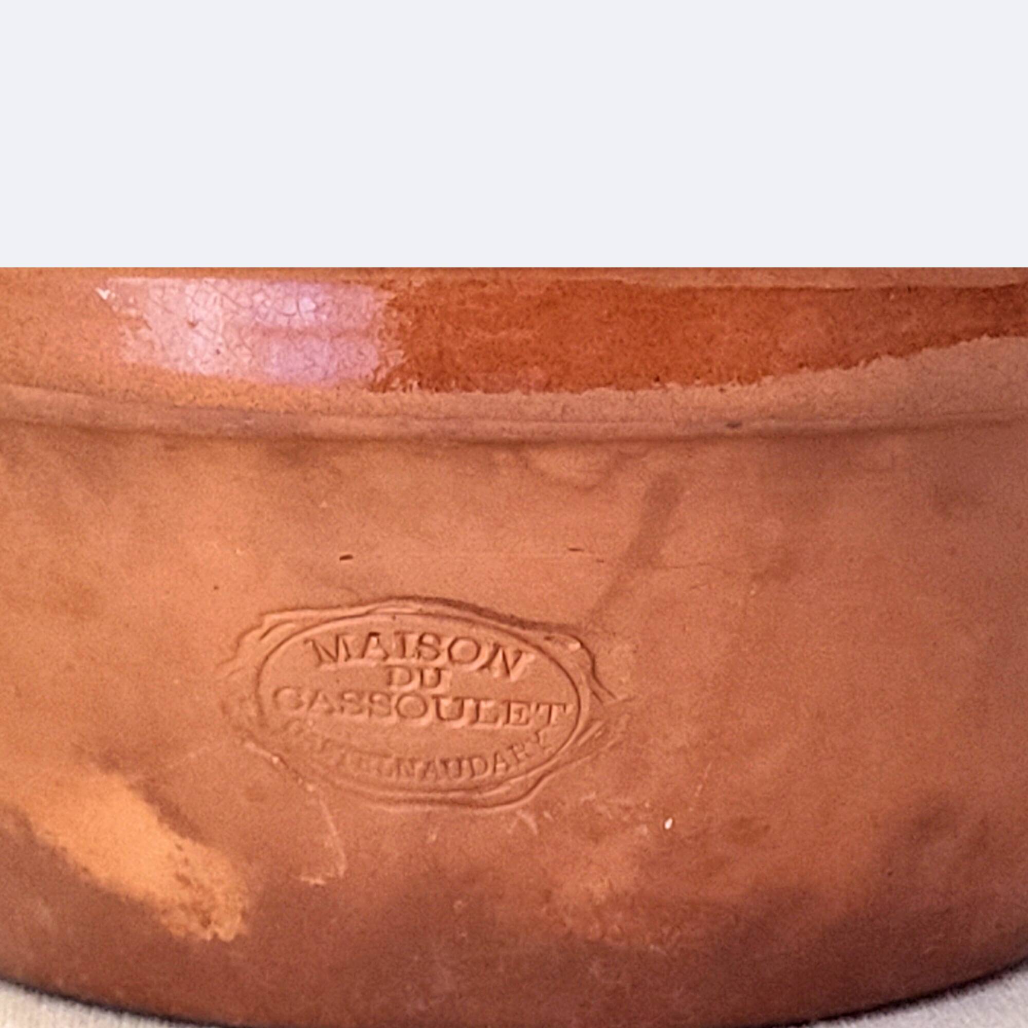 Antique terracotta casserole dish – Maison du Cassoulet Castelnaudary – 21 cm