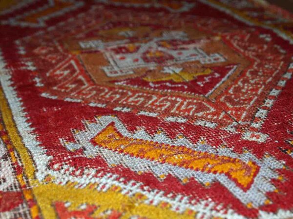 Old turkish carpet yastik handmade 44cm x 86cm 1920s, 1c371