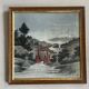 Ancient Japanese drawing on canvas