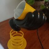 Lacquered metal lamp and plastic year 80