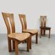Vintage French design wooden dining chairs ‘Pierre Chapo style’