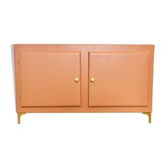 Terracotta painted wooden sideboard