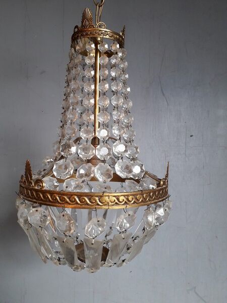 Lustre montgolfiere st Louis XVI bronze and stamps ep 1940