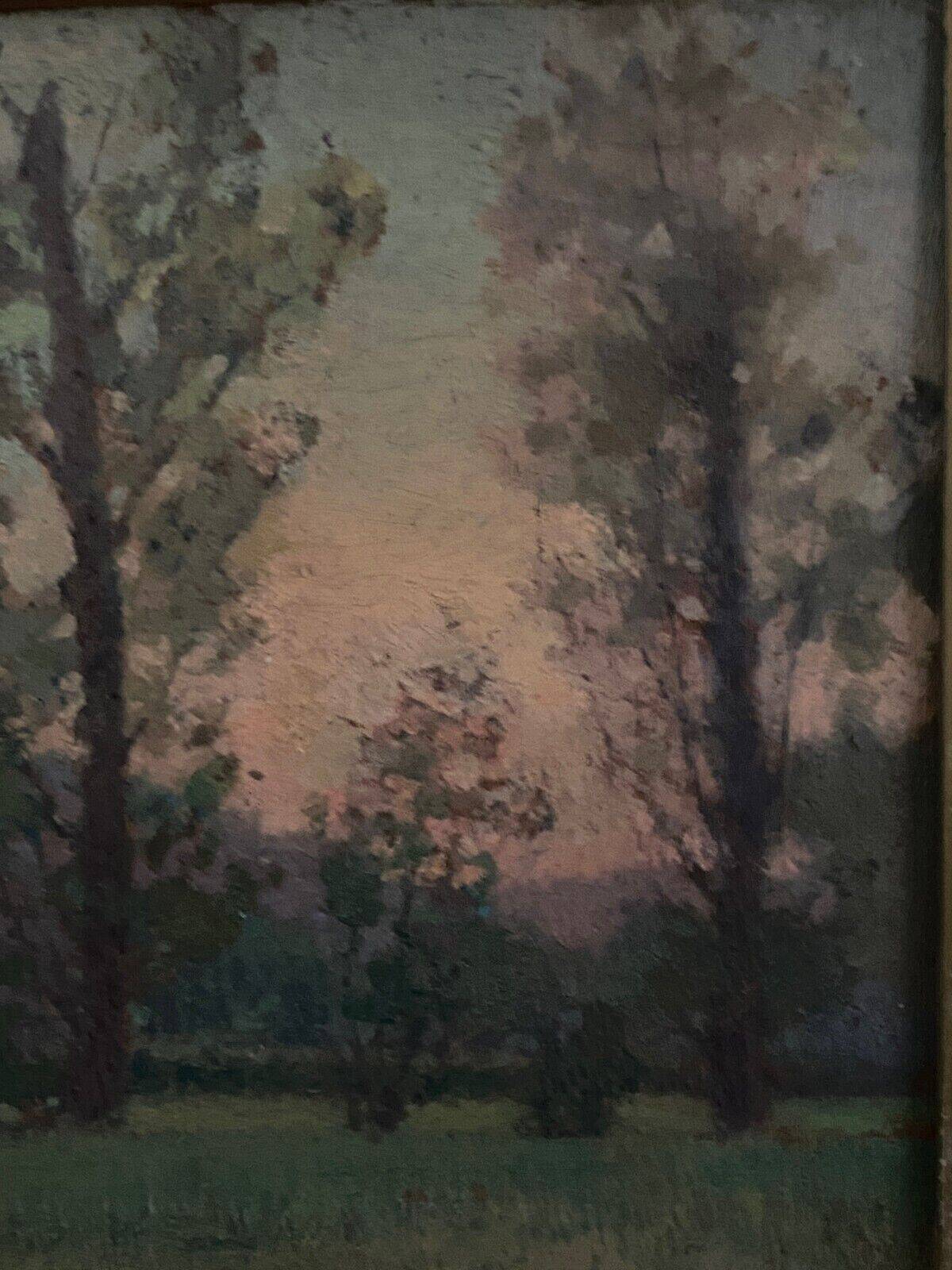 Oil on cardboard by J. Berges undergrowth offered to Guillot de Raffaillac