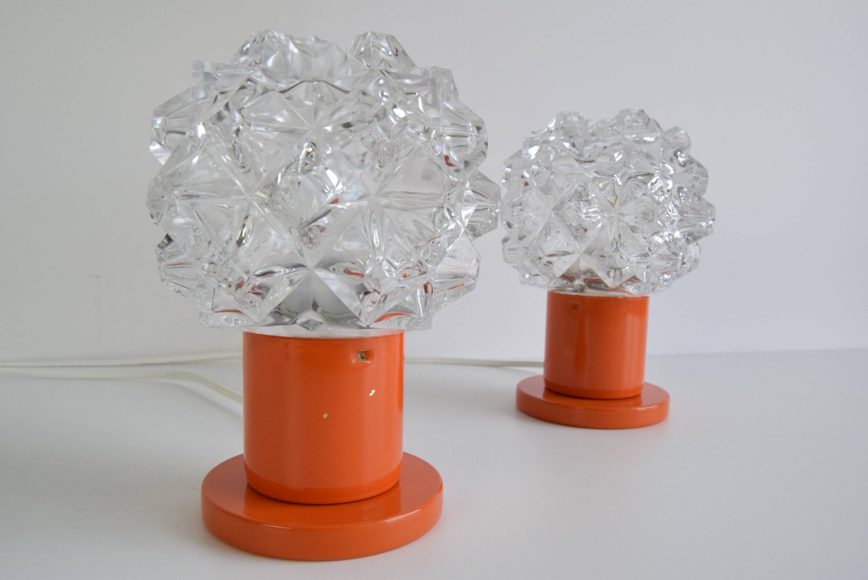 Paire de lampes de table ou murales du milieu du siècle/ Kamenický Šenov, 1970, 's