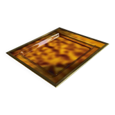 Lucite and gold metal tray by Christian Dior